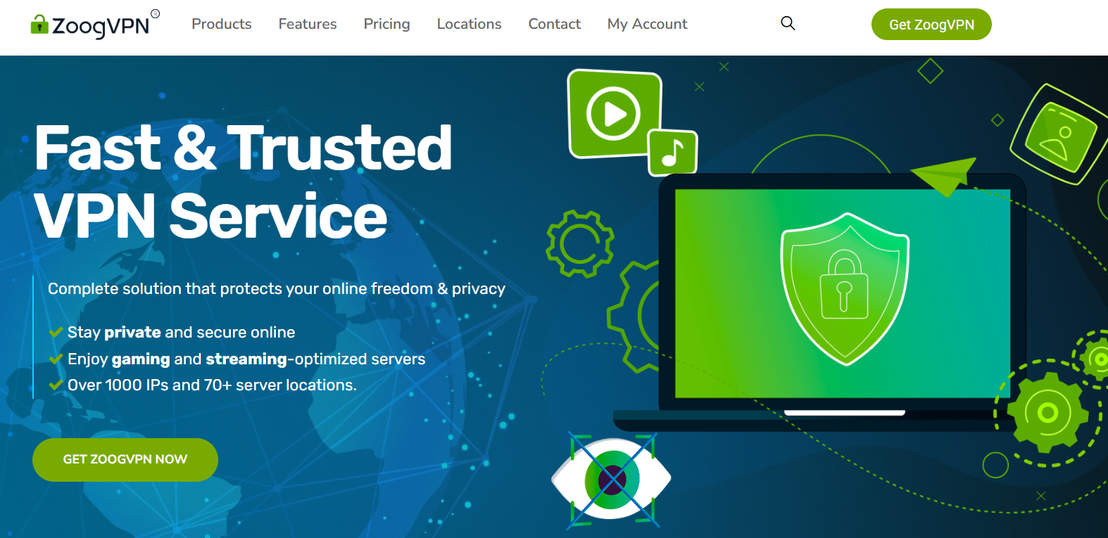 Главная страница сайта ZoogVPN